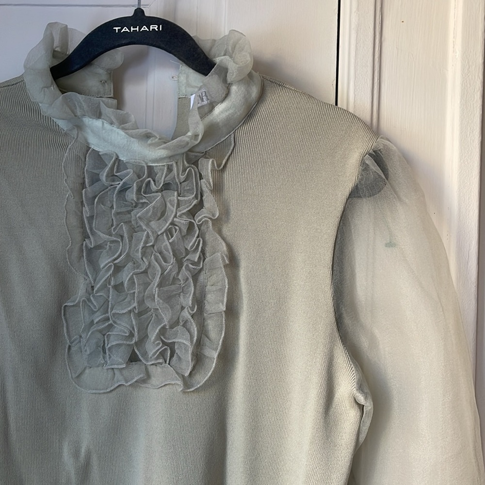 Zara Cream Ruffle Dress - Picture 2 of 7